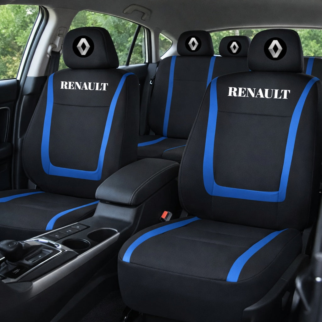 Set Huse Scaune Universale Compatibile cu Renault – Negru/Albastru