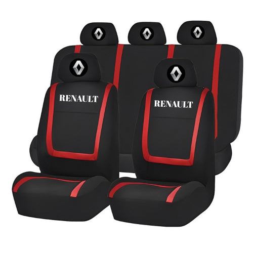 Set Huse Scaune Universale Compatibile cu Renault – Negru/Rosu