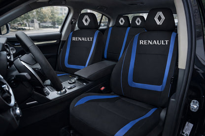 Set Huse Scaune Universale Compatibile cu Renault Nou – Negru/Albastru