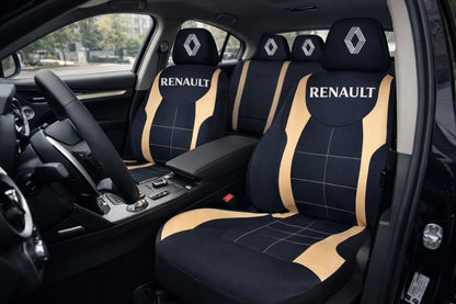 Set Huse Scaune Universale Compatibile cu Renault Nou – Negru/Crem
