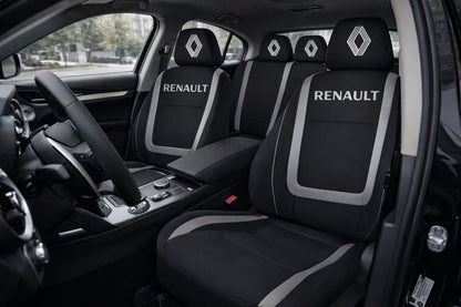Set Huse Scaune Universale Compatibile cu Renault Nou – Negru/Gri