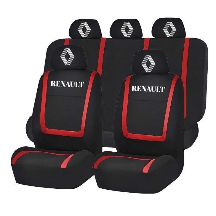 Set Huse Scaune Universale Compatibile cu Renault Nou – Negru/Rosu