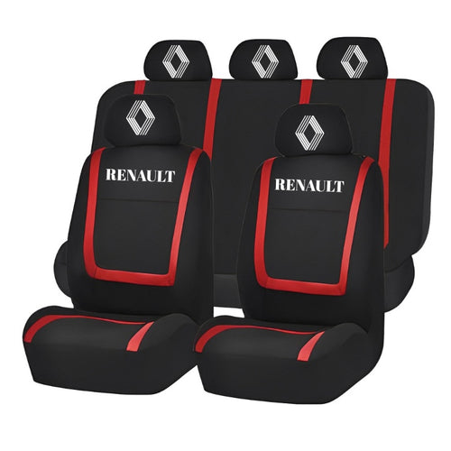 Set Huse Scaune Universale Compatibile cu Renault Nou – Negru/Rosu