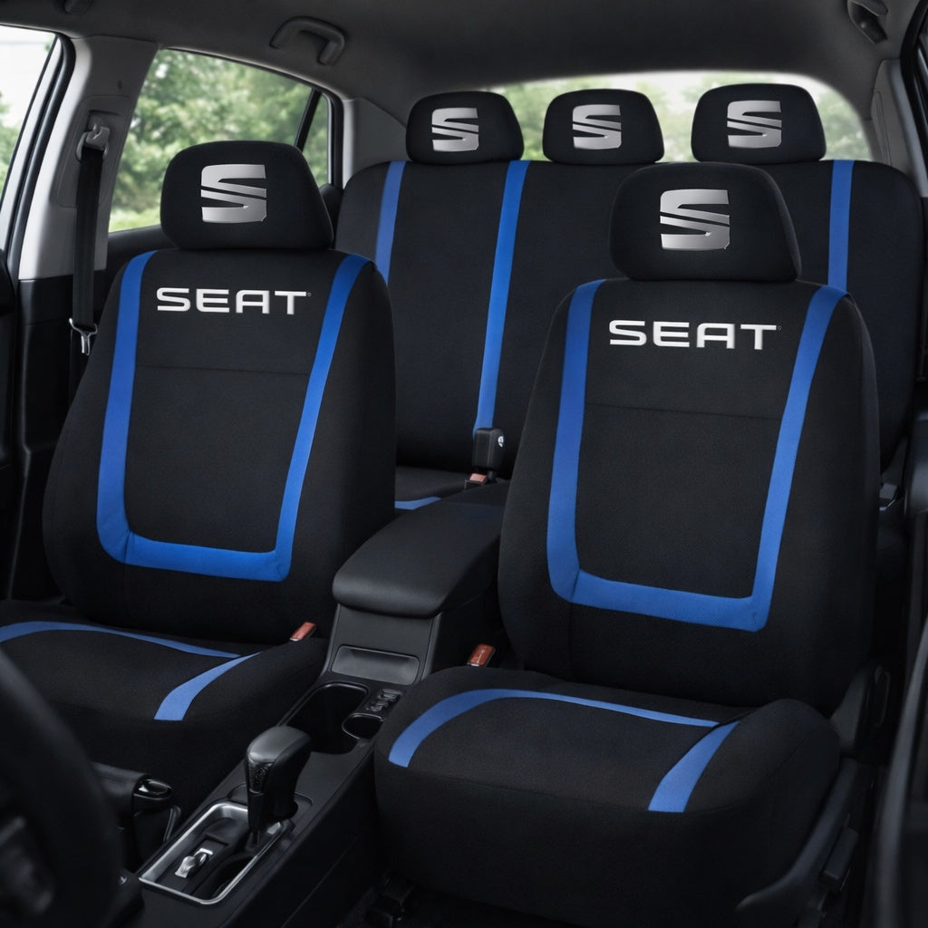 Set Huse Scaune Universale Compatibile cu Seat – Negru/Albastru