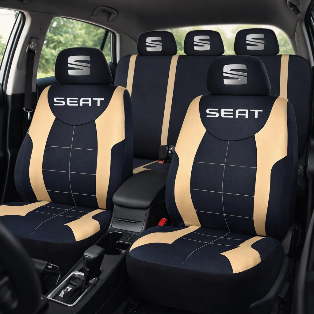 Set Huse Scaune Universale Compatibile cu Seat – Negru/Crem