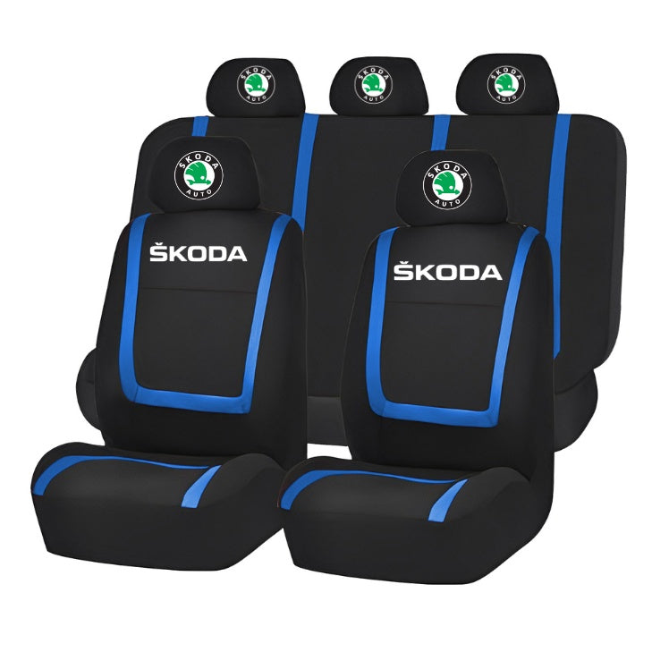 Set Huse Scaune Universale Compatibile cu Skoda – Negru/Albastru