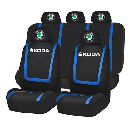 Set Huse Scaune Universale Compatibile cu Skoda – Negru/Albastru