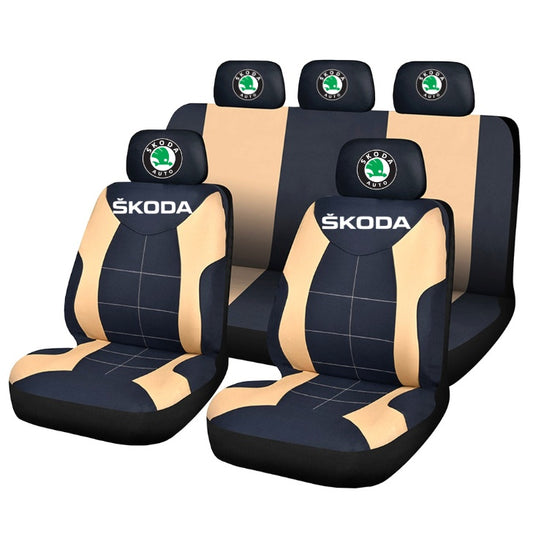 Set Huse Scaune Universale Compatibile cu Skoda – Negru/Crem