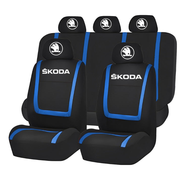 Set Huse Scaune Universale Compatibile cu Skoda Nou – Negru/Albastru