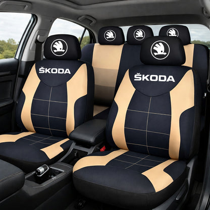 Set Huse Scaune Universale Compatibile cu Skoda Nou – Negru/Crem