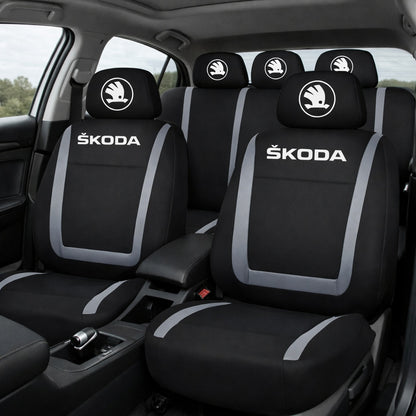 Set Huse Scaune Universale Compatibile cu Skoda Nou – Negru/Gri
