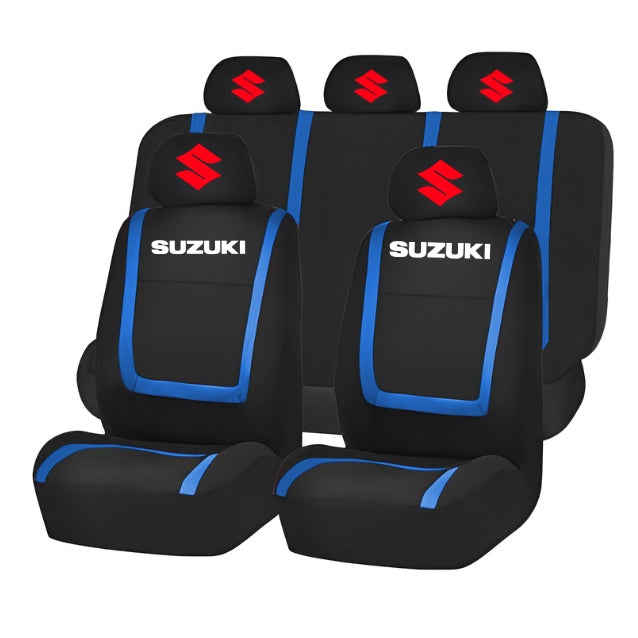 Set Huse Scaune Universale Compatibile cu Suzuki – Negru/Albastru
