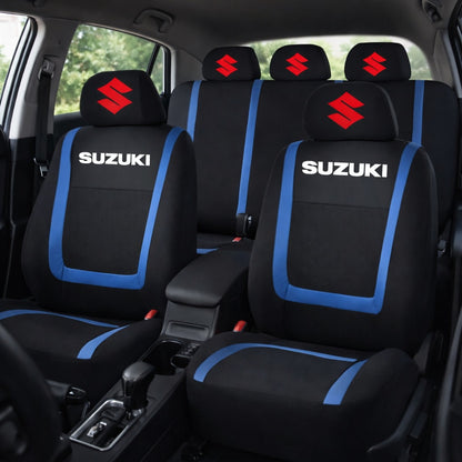 Set Huse Scaune Universale Compatibile cu Suzuki – Negru/Albastru