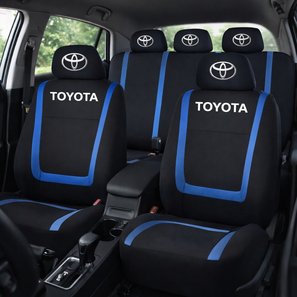 Set Huse Scaune Universale Compatibile cu Toyota– Negru/Albastru