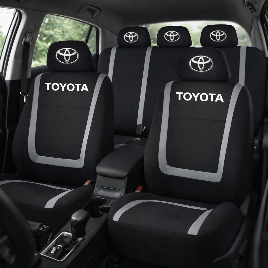Set Huse Scaune Universale Compatibile cu Toyota– Negru/Gri