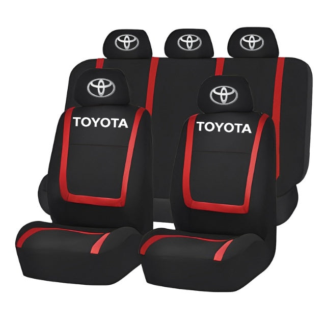Set Huse Scaune Universale Compatibile cu Toyota– Negru/Rosu