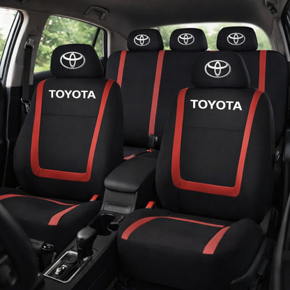 Set Huse Scaune Universale Compatibile cu Toyota– Negru/Rosu