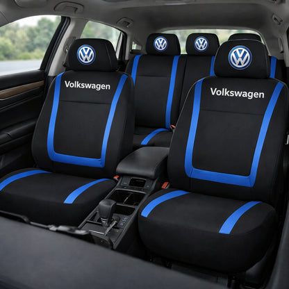 Set Huse Scaune Universale Compatibile cu Volkswagen – Negru/Albastru