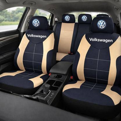 Set Huse Scaune Universale Compatibile cu Volkswagen – Negru/Crem