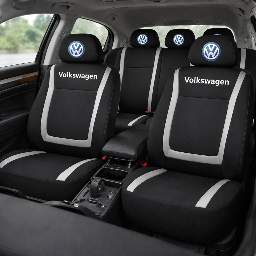 Set Huse Scaune Universale Compatibile cu Volkswagen – Negru/Gri