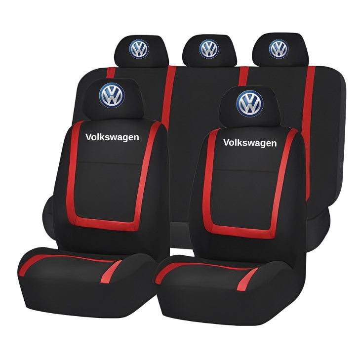 Set Huse Scaune Universale Compatibile cu Volkswagen – Negru/Rosu