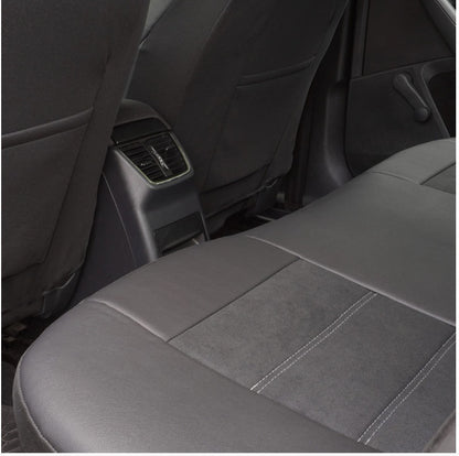 Set Huse Scaune Universale Din Piele Ecologică Si Alcantara Personalizate Cu Kia, Negre