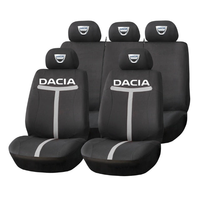 Set Huse Scaune Universale HLX1 Compatibile cu Dacia – Negru/Gri