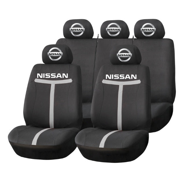 Set Huse Scaune Universale HLX1 Compatibile cu Nissan NOU – Negru/Gri