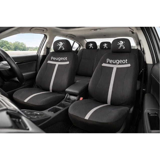 Set Huse Scaune Universale HLX1 Compatibile cu Peugeot – Negru/Gri