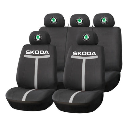 Set Huse Scaune Universale HLX1 Compatibile cu Skoda – Negru/Gri