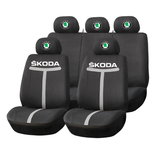 Set Huse Scaune Universale HLX1 Compatibile cu Skoda – Negru/Gri