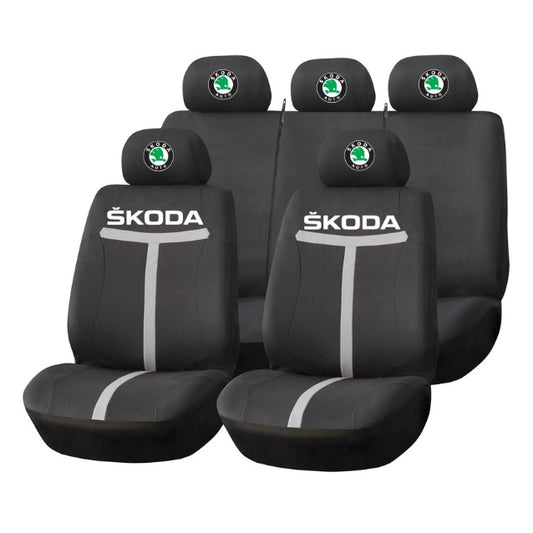 Set Huse Scaune Universale HLX1 Compatibile cu Skoda – Negru/Gri