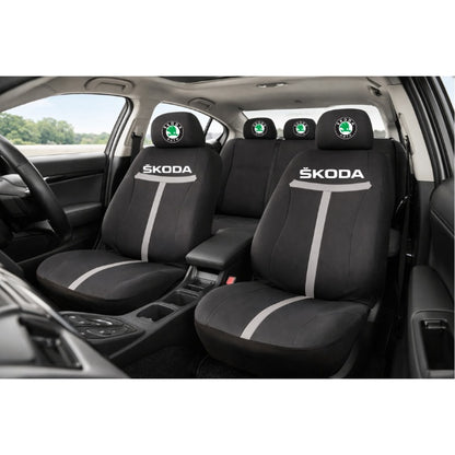 Set Huse Scaune Universale HLX1 Compatibile cu Skoda – Negru/Gri
