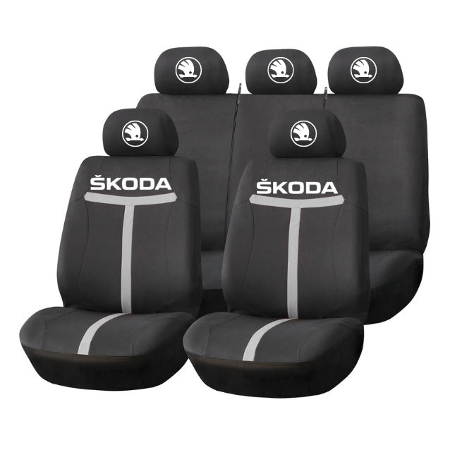 Set Huse Scaune Universale HLX1 Compatibile cu Skoda NOU – Negru/Gri