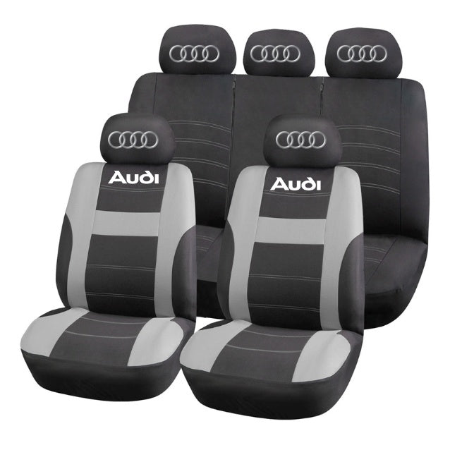 Set Huse Scaune Universale HLX2 Compatibile cu Audi – Negru/Gri
