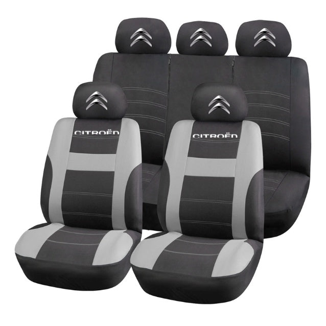 Set Huse Scaune Universale HLX2 Compatibile cu Citroen – Negru/Gri