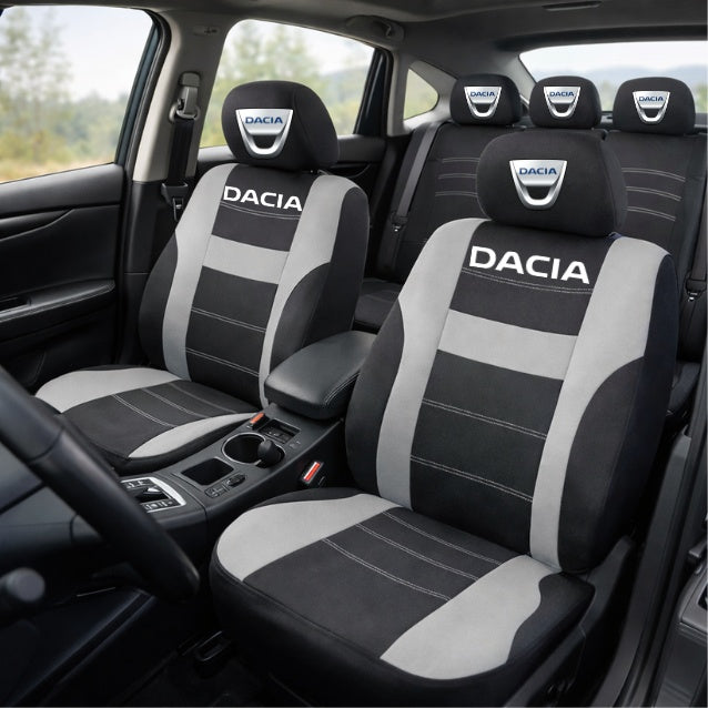 Set Huse Scaune Universale HLX2 Compatibile cu Dacia – Negru/Gri