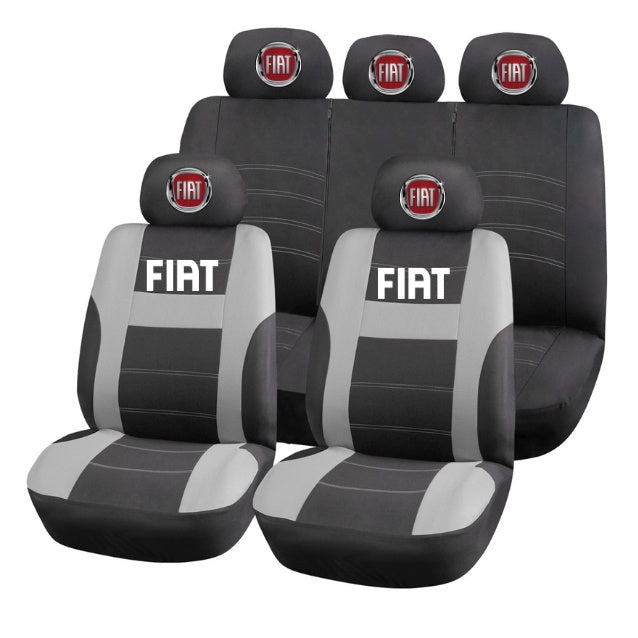 Set Huse Scaune Universale HLX2 Compatibile cu Fiat – Negru/Gri