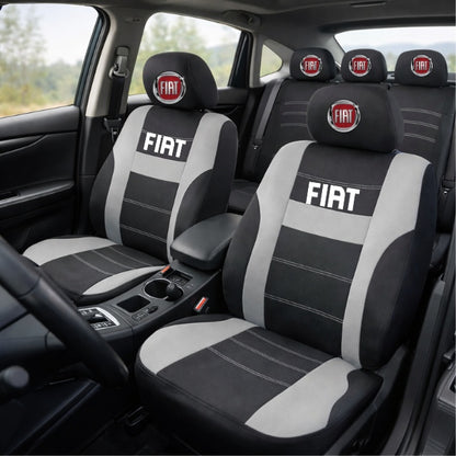 Set Huse Scaune Universale HLX2 Compatibile cu Fiat – Negru/Gri