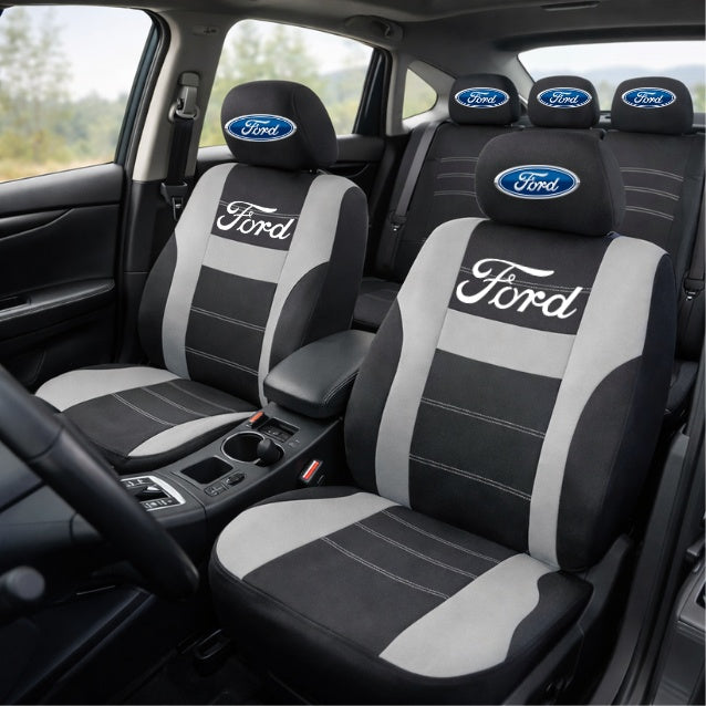 Set Huse Scaune Universale HLX2 Compatibile cu Ford – Negru/Gri