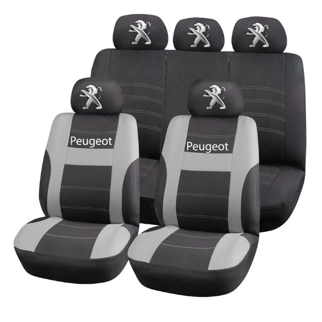Set Huse Scaune Universale HLX2 Compatibile cu Peugeot – Negru/Gri