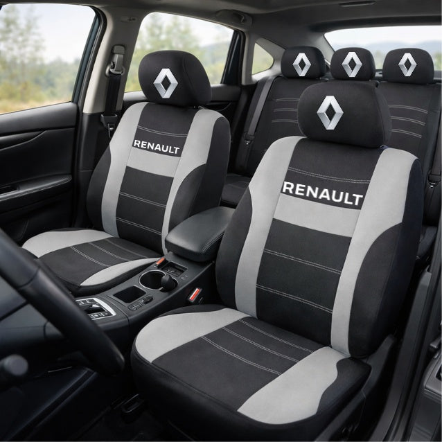 Set Huse Scaune Universale HLX2 Compatibile cu Renault – Negru/Gri