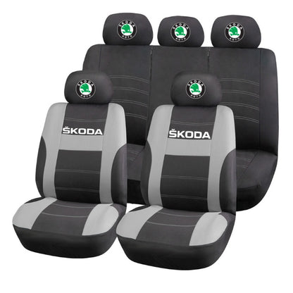 Set Huse Scaune Universale HLX2 Compatibile cu Skoda – Negru/Gri