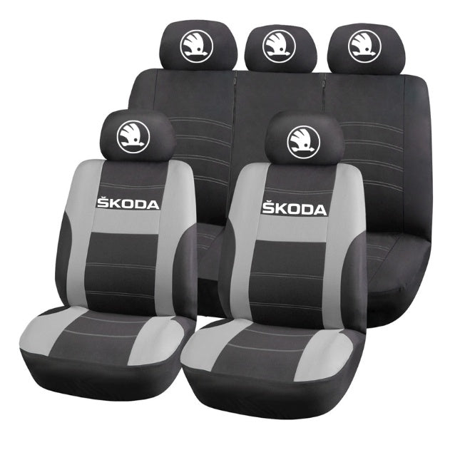 Set Huse Scaune Universale HLX2 Compatibile cu Skoda NOU – Negru/Gri