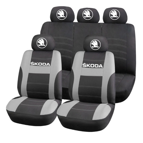 Set Huse Scaune Universale HLX2 Compatibile cu Skoda NOU – Negru/Gri