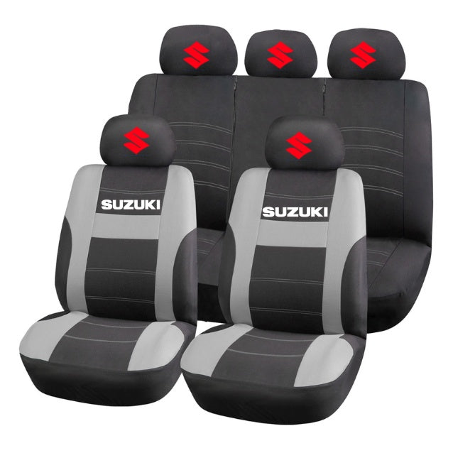 Set Huse Scaune Universale HLX2 Compatibile cu Suzuki – Negru/Gri