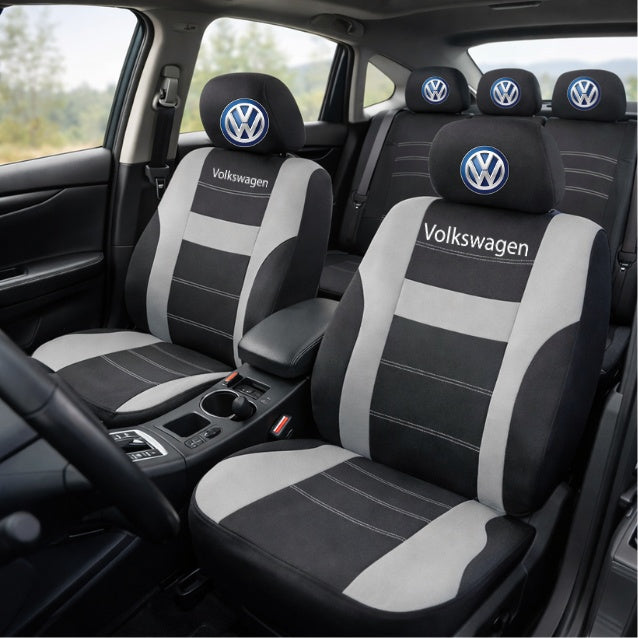 Set Huse Scaune Universale HLX2 Compatibile cu Volkseagen – Negru/Gri