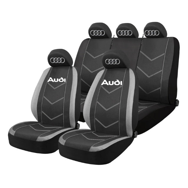 Set Huse Scaune Universale HLX3 Compatibile cu Audi – Negru/Gri