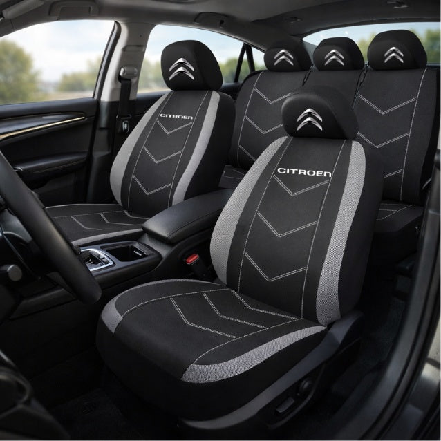 Set Huse Scaune Universale HLX3 Compatibile cu Citroen – Negru/Gri