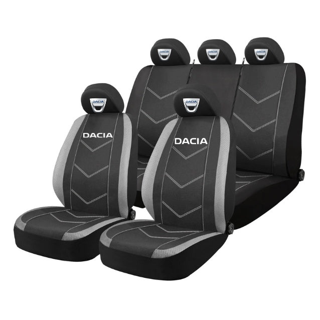 Set Huse Scaune Universale HLX3 Compatibile cu Dacia – Negru/Gri